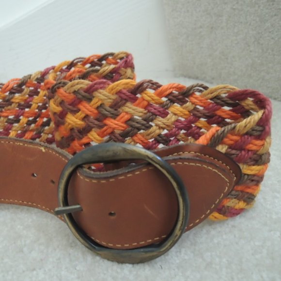 Belt Size 32 Multicolor Braided Rope/Leather Harness Buckle by Fife & Drum Paris main image 7